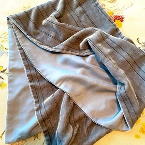 Giorgio Armani Silver Grey Velvet Silk Scarf 31.5”x9.5”